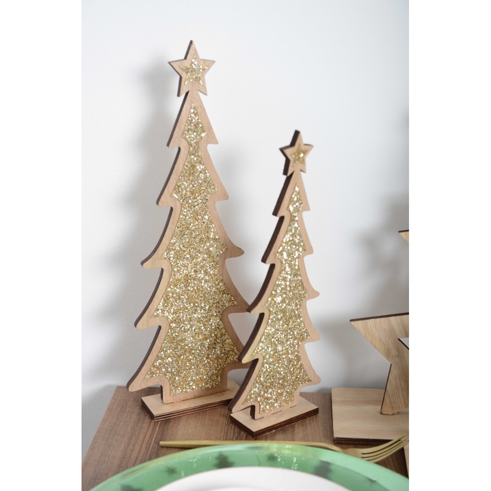 SAPIN DE NOËL DECORATION EN BOIS 14X4X35.5 CM Aulica.fr