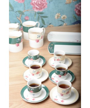 SET OF 6 COFFEE CUPS FLOWER