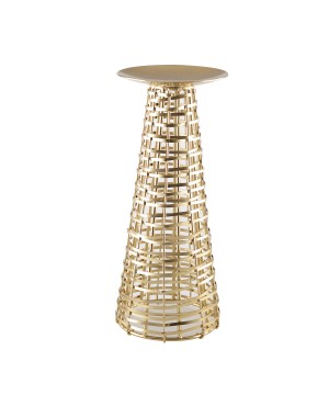 GOLD CANDLE STAND H.27CM