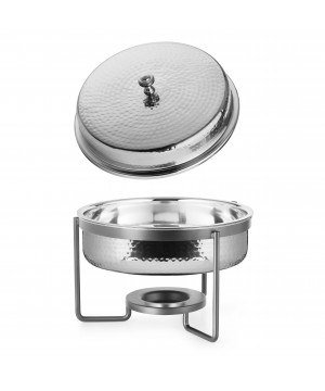 ROUND CHAFING DISH HAMMERED 5L