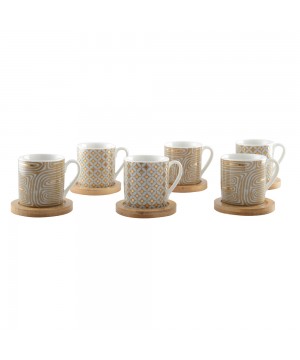 CANCUN CUPS AND SAUCERS - SET OF 6