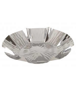 ROUND TRAY D28 CM FLORAL STAINLESS STEEL