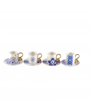 SET OF 4 COFFEE CUPS WITH SAUCERS EMPIRE