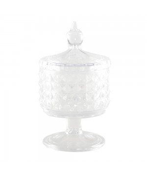 GLASS CANDY JAR WITH LID 8X15.5CM