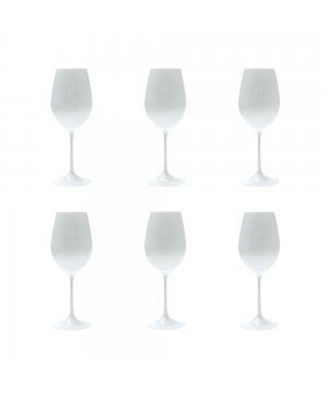SET OF 6 WHITE WATER GLASSES 450ML 