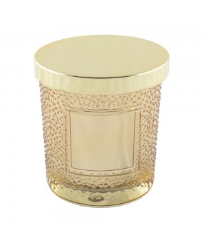 ROUND GOLDEN CANDLE WITH LID 7.8X8CM COCONUT SCENT