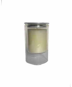 WHITE CANDLE MUSK SCENTED 7X11.3CM
