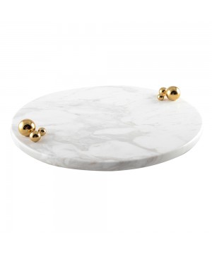 ROUND MARBLE TRAY 30X30X4CM