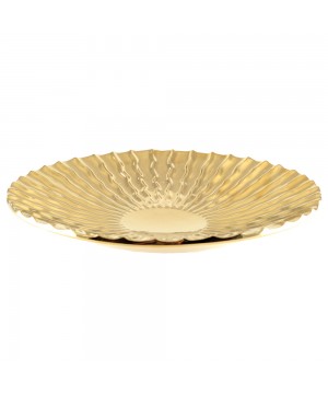 COUPE DECORATIVE  DOREE BRILLANT 36X36X5.5CM