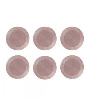 SET OF 6 PEACH BEADED COASTER