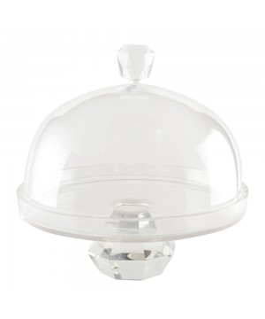 CLOCHE A GATEAU SUR PIED DIAMANT EN VERRE 