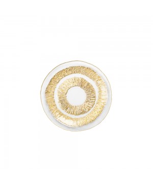 GOLDEN GLASS BREAD PLATE 17X17X2CM - SOLEIL