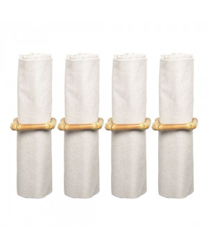 LOT DE 4 RONDS DE SERVIETTES BAMBOU