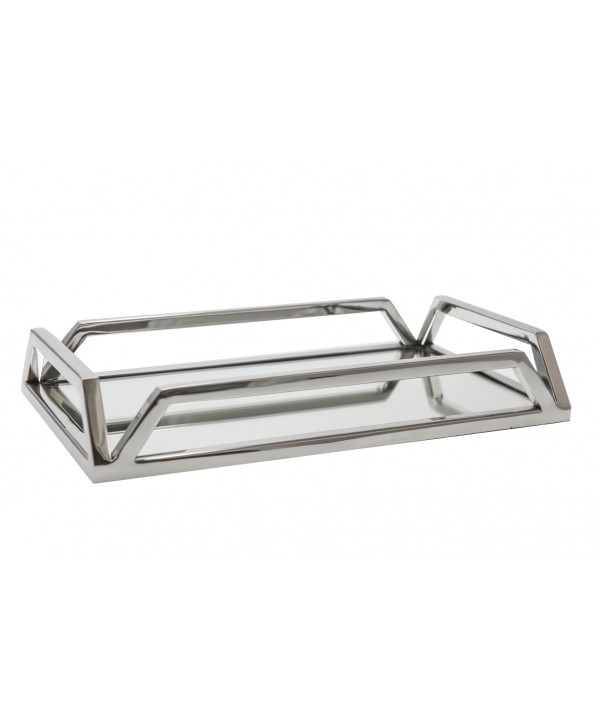 RECTANGULAR PLATE SILVER MIRROR 41X26X6.5CM