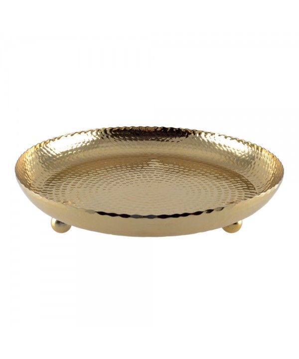 MARTELE GILDED TRAY ON ROUND LEGS 39.5CM