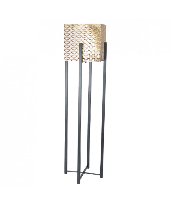 METAL PLANT STAND WITH GOLDEN IRON POT H.80CM