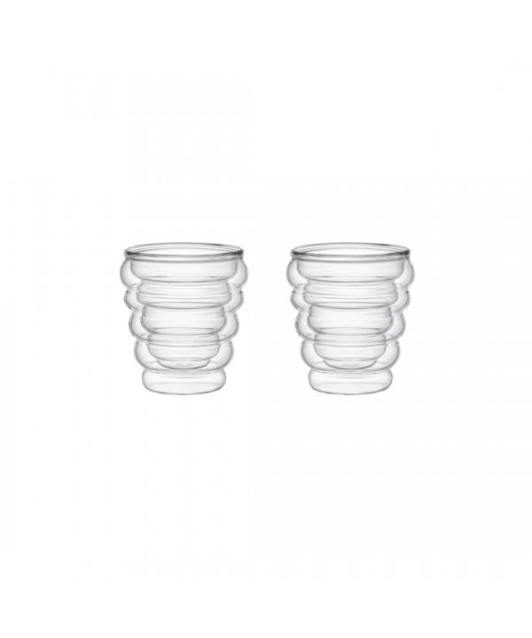 DOUBLE-WALLED EXPRESSO COFFEE CUPS WAVE 70ML - SET OF 2