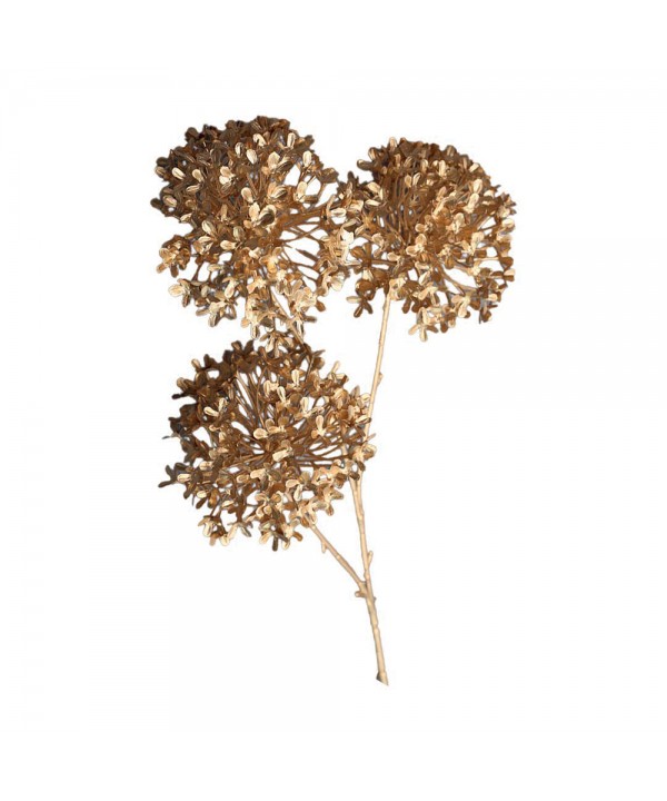 DECORATIVE BRANCH LEAVES GOLDEN BALL H90CM