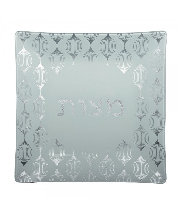 SILVER SQUARE MATZAH DISH 31.5CM