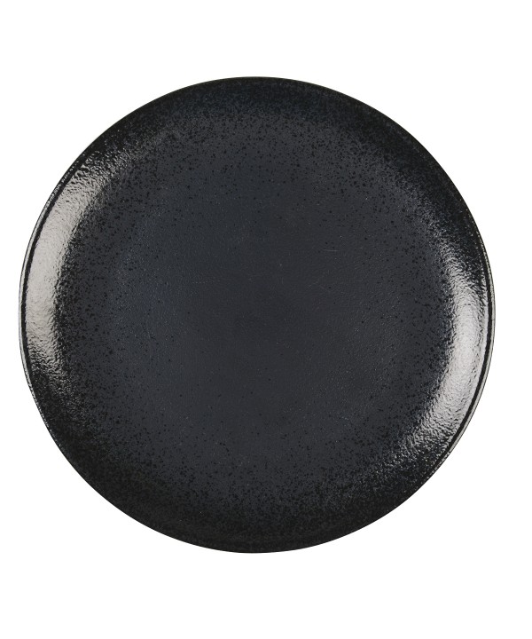 ASSIETTE PLATE NOIRE AVEC ECLAT 27CM