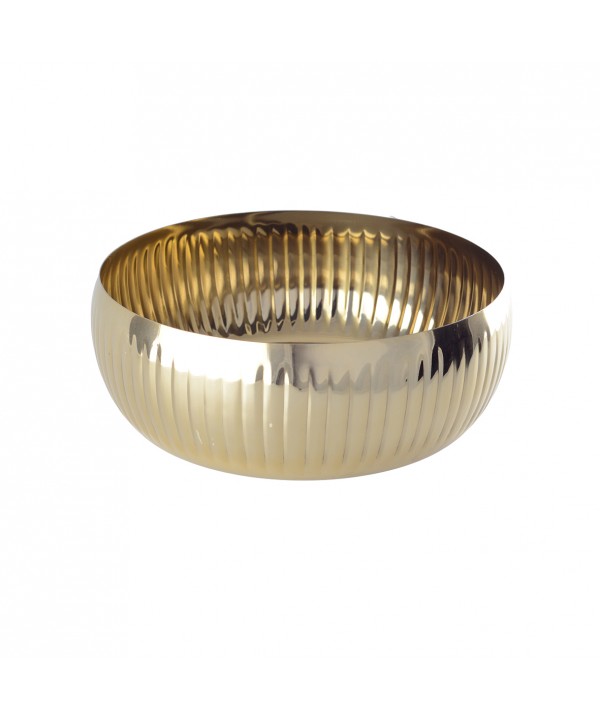 GOLDEN FRUIT CUP WITH RIBBED PATTERN 24 CM