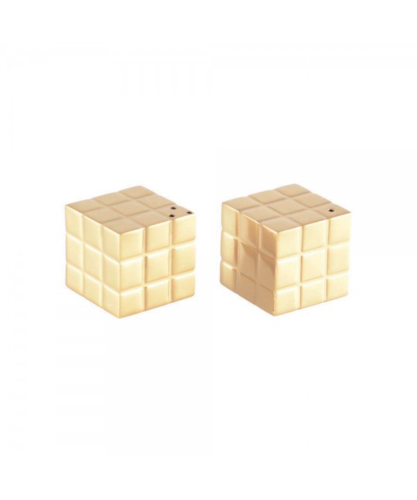 SALIERE ET POIVRIERE RUBIK'S CUBE DORE 3X3X3CM