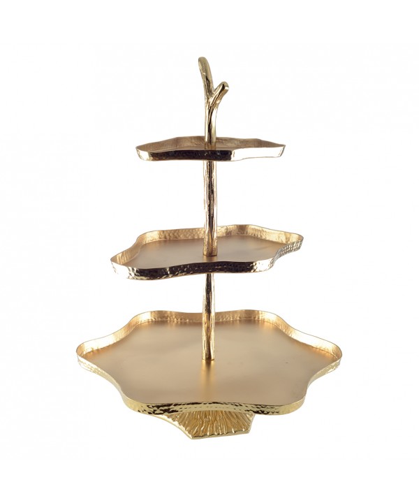 GOLD CAKE STAND 3 LAYER