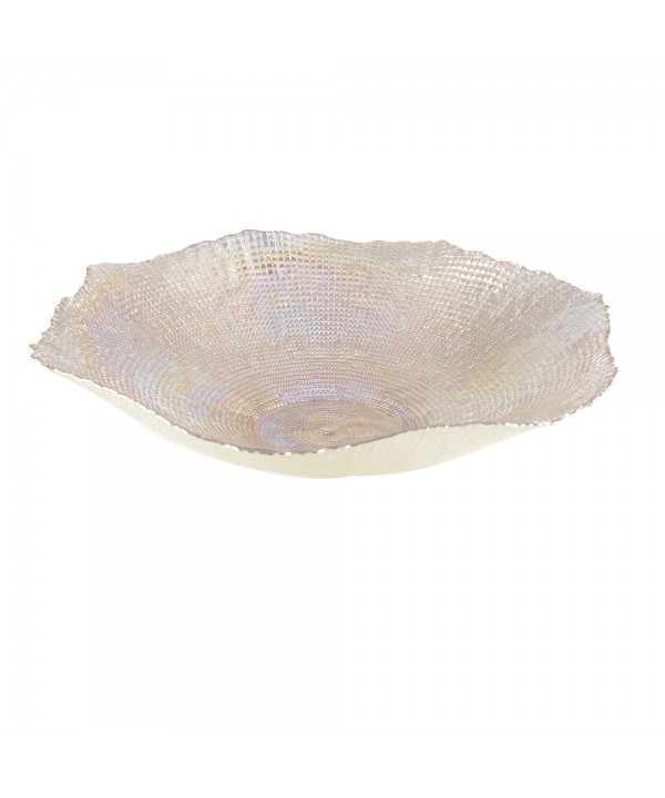 AMBER BIG POLISHED COROLLA DISH 42X42X8CM