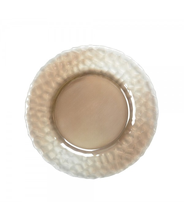 GILDED DINNER PLATE WITH FINELY TEXTURED RIM 27CM