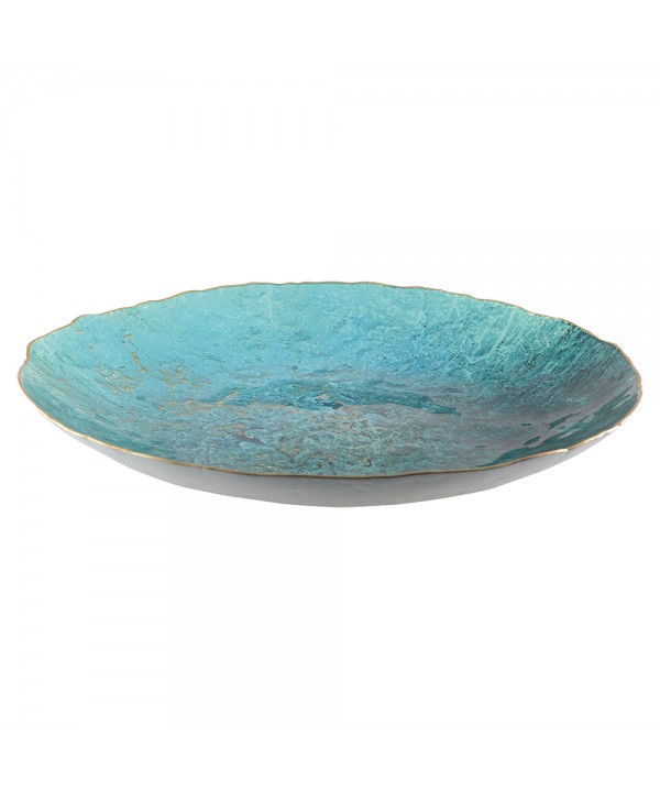 COUPE TURQUOISE AVEC BORD DORE 50CM