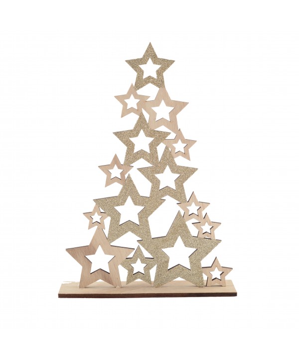 SAPIN DE NOËL DECORATION EN BOIS H.35.5CM