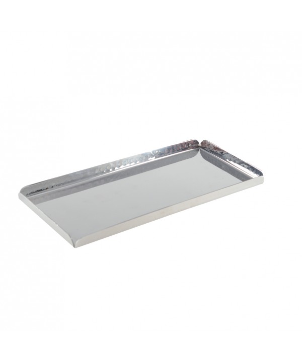 PLATEAU RECTANGULAIRE MARTELE EFFET MIROIR 25.5X11.5X1.25CM