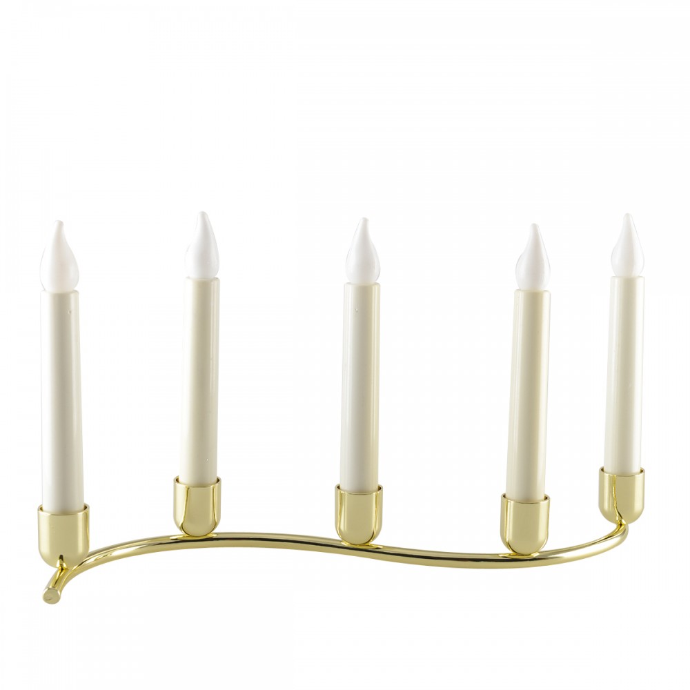 TWISTED CANDLESTICKS 5 LIGHTS GOLDEN FLAMBEAU CANDLES