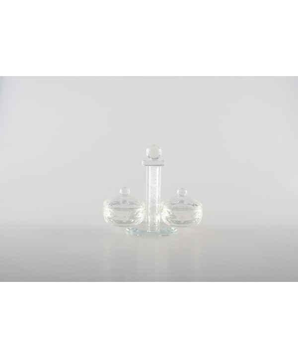 ROUND CRYSTAL SALT AND PEPPER SET