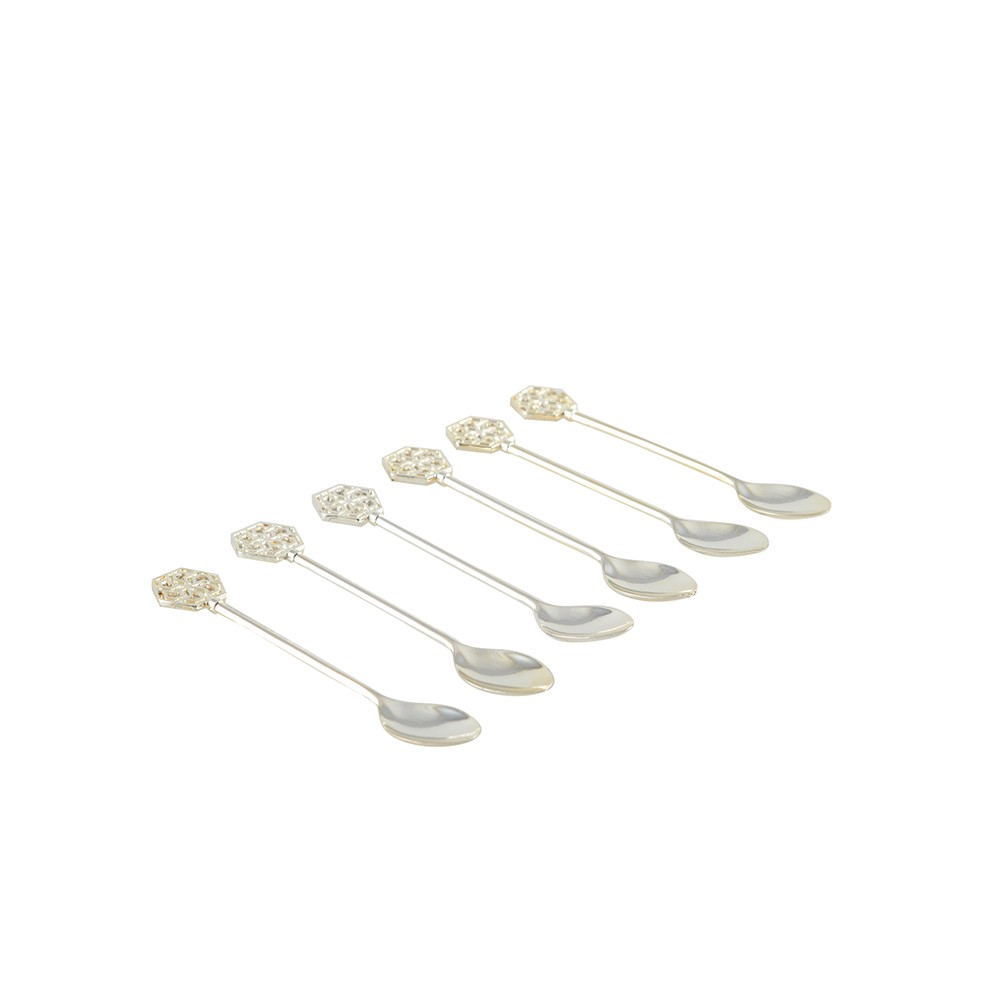 SILVER ARABESQUE COFFEE SPOONS - SET OF 6