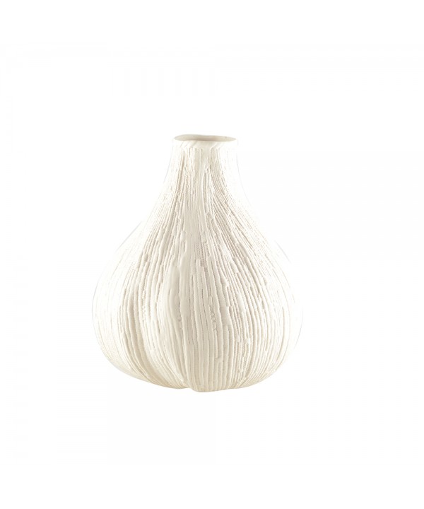 VASE ROND BLANC CREMEUX PETIT MODELE 21X21X22.5CM