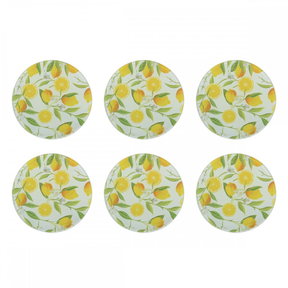 SET DE 6 DESSOUS DE VERRE CITRON