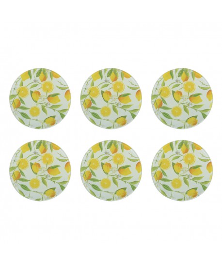 SET DE 6 DESSOUS DE VERRE CITRON