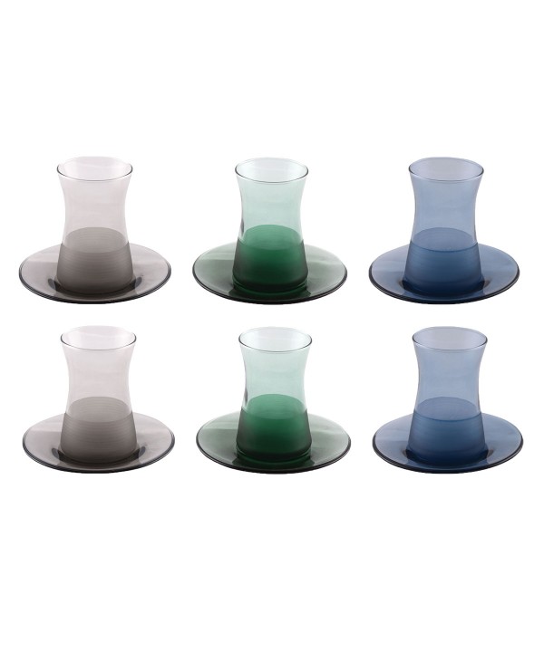 TEA CUPS 3 COLORS - SET OF 6