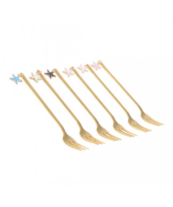 GOLDEN DESSERT FORKS STAR - SET OF 6