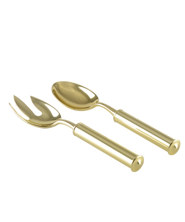 BRAS PLATED SALAD SPOON AND FORK 