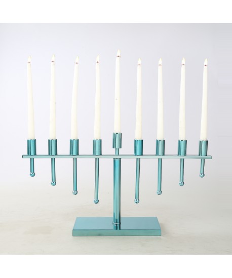 BLUE MENORAH 61X14X34CM