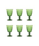 SET OF 6  GREEN TUMBLER WINE GLASSES