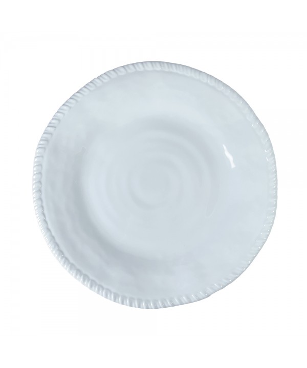 WHITE MELAMINE DINNER PLATE ROPE EDGES 28X28X2.5CM