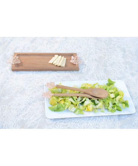 RECTANGULAR TRAY IN WHITE MELAMINE WITH ROPE EDGES 43.5X21X2.5CM