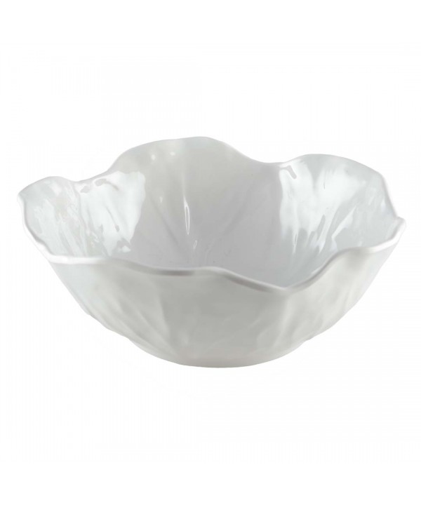 WHITE MELAMINE SALAD BOWL 26X26X8CM