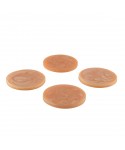 SET OF 4 RESIN COASTER PEACH COLOR 10CM