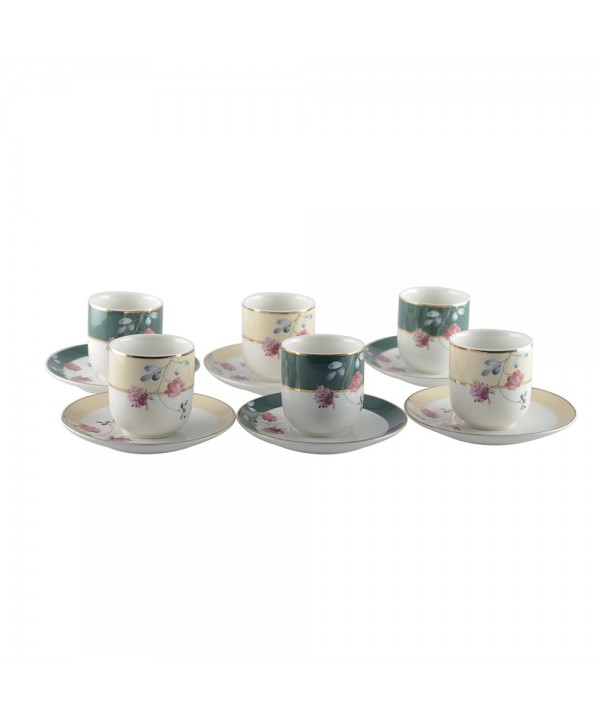 SET OF 6 COFFEE CUPS FLOWER