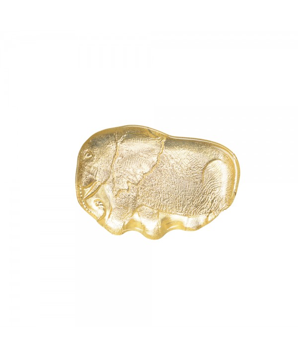 ELEPHANT CRACKED GOLDEN GLASS DISH 15X22X2CM