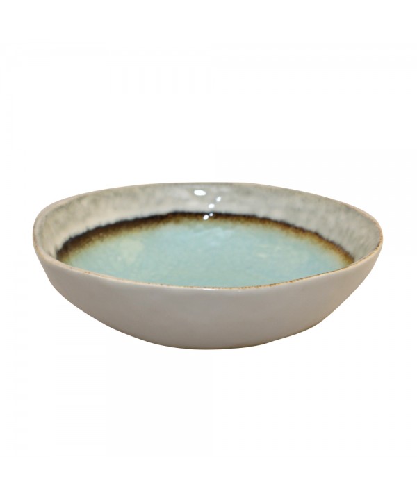 TURQUOISE PORCELAIN SOUP PLATE 20X20X5CM